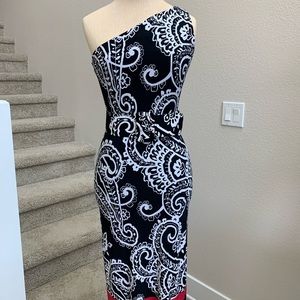 One Shoulder Batik Print Dress